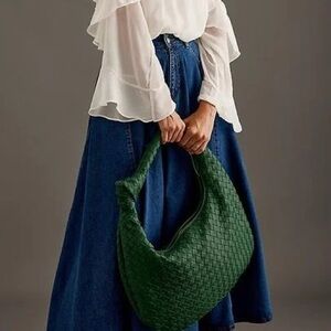 Melie Bianco Green Woven Hobo Bag
